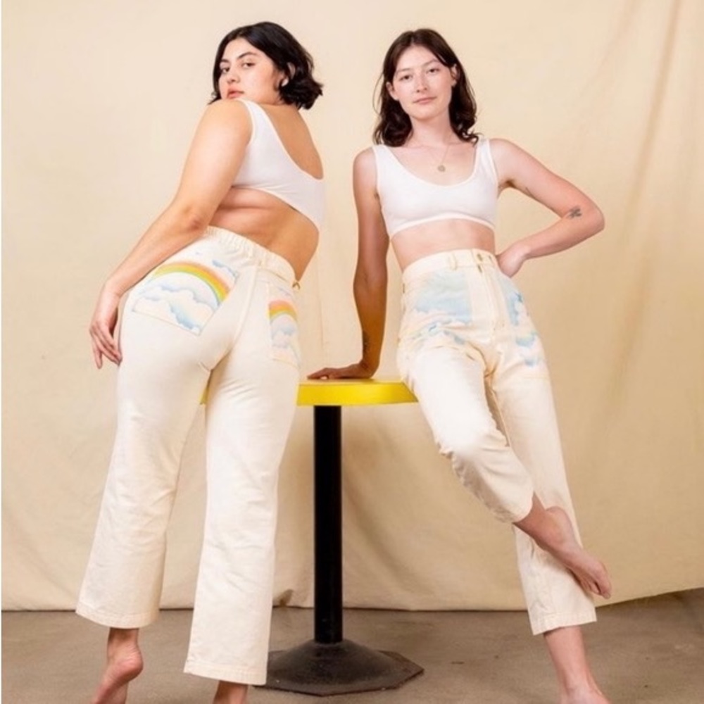 BIG BUD PRESS RAINBOW CLOUD AIRBRUSH WORK PANTS